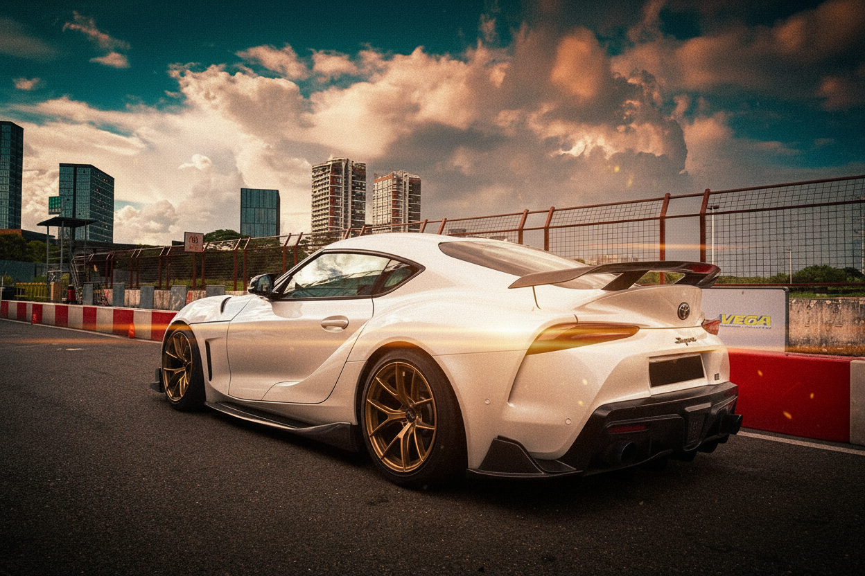 電影感白色跑車